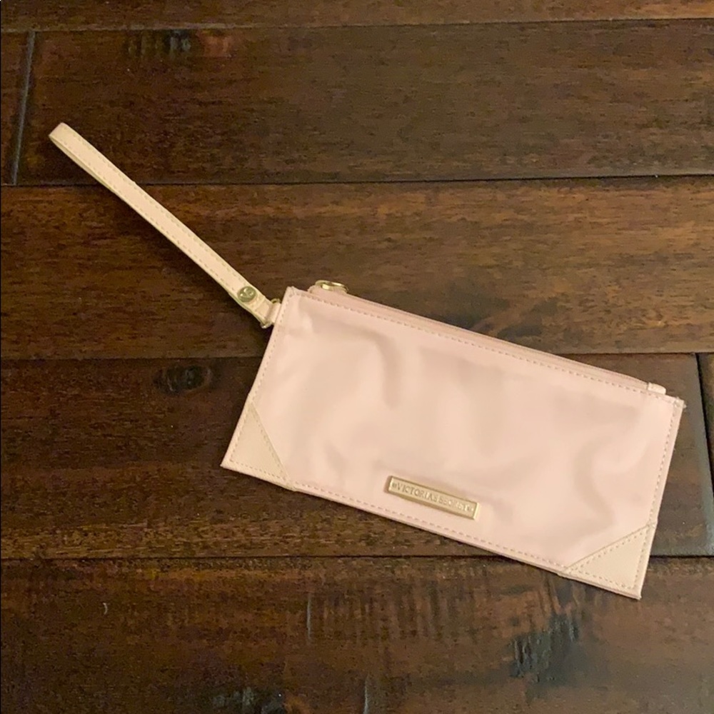 Victoria’s Secret Pink Satiny Zip Clutch w/ Strap